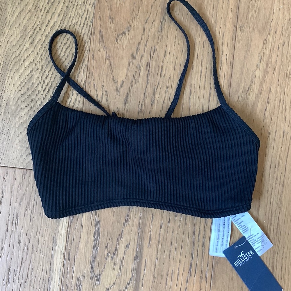 Black Hollister Longline Bikini Top Size Small